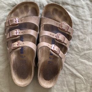 Birkenstock Florida oiled leather tabacco tan soft footbed 38 regular GUC
